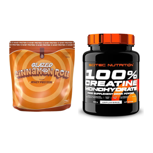 Muskelaufbau-Set: Nanosupps Whey Protein + Scitec Creatine Monohydrate – alle enthaltenen Artikel
