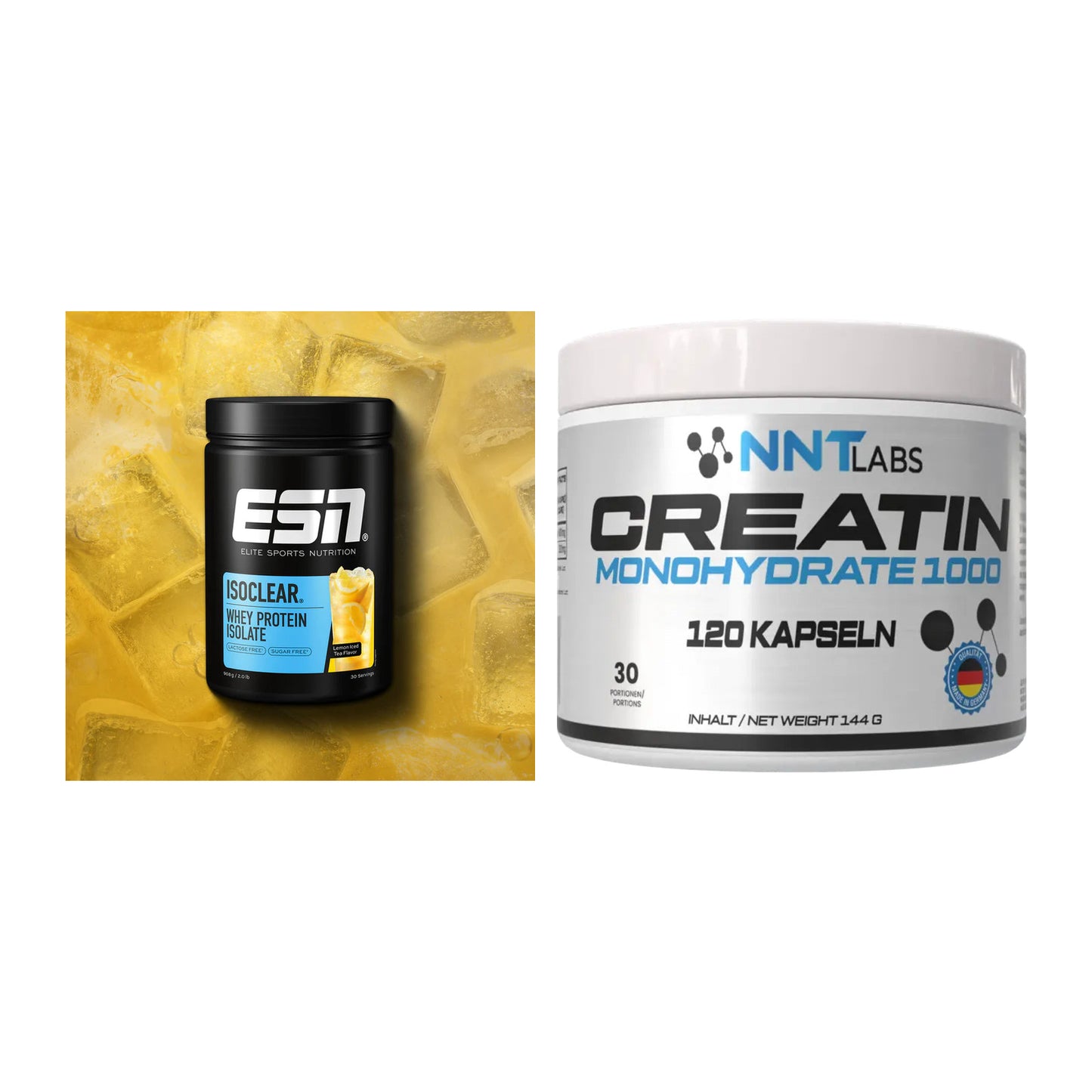 Muskelaufbau-Set: ESN ISOCLEAR Whey Isolate + NNT Creatin 1000 mg – alle enthaltenen Artikel