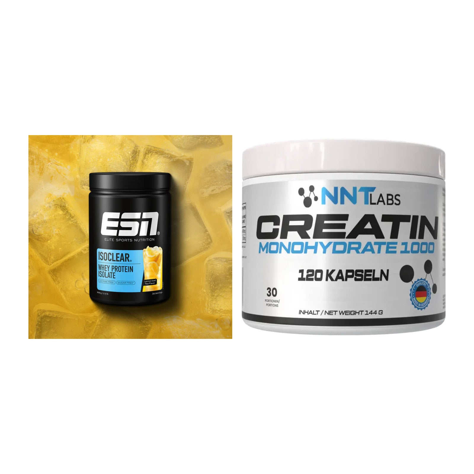 Muskelaufbau-Set: ESN ISOCLEAR Whey Isolate + NNT Creatin 1000 mg – alle enthaltenen Artikel