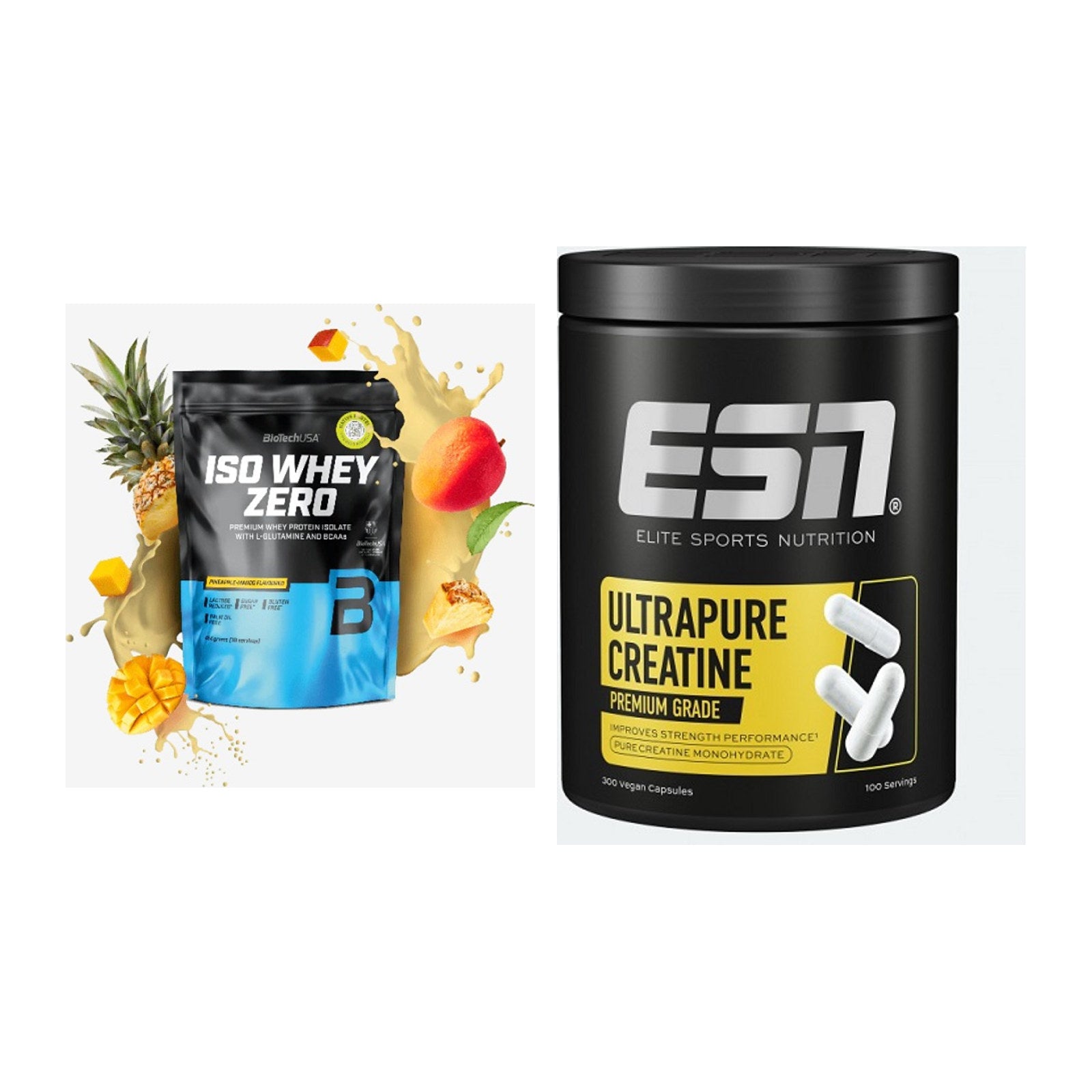 Muskelaufbau-Set: BioTech Iso Whey Zero + ESN Ultrapure Creatine – alle enthaltenen Artikel