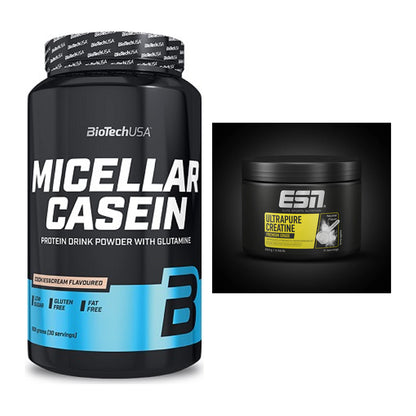 Muskelaufbau-Set: BioTech Micellar Casein + ESN Ultrapure Creatine – alle enthaltenen Artikel