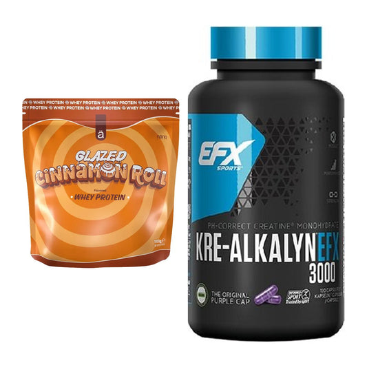 Muskelaufbau-Set: Nanosupps Whey Protein + EFX Kre-Alkalyn 3000 – alle enthaltenen Artikel