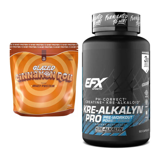 Muskelaufbau-Set: Nanosupps Whey Protein + EFX Kre-Alkalyn PRO – alle enthaltenen Artikel