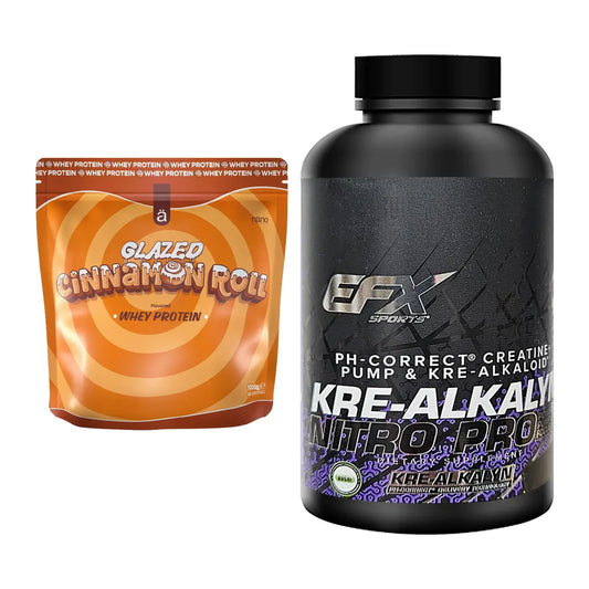 Muskelaufbau-Set: Nanosupps Whey Protein + EFX Kre-Alkalyn Nitro PRO – alle enthaltenen Artikel