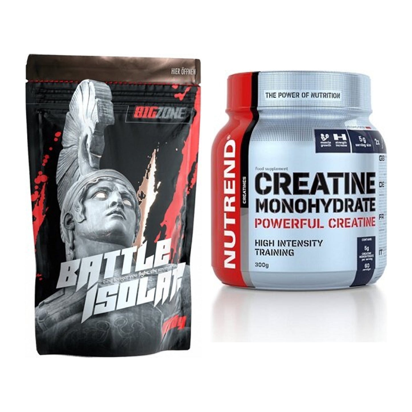 Muskelaufbau-Set: Big Zone Battle Isolate + Nutrend Creatine – alle enthaltenen Artikel