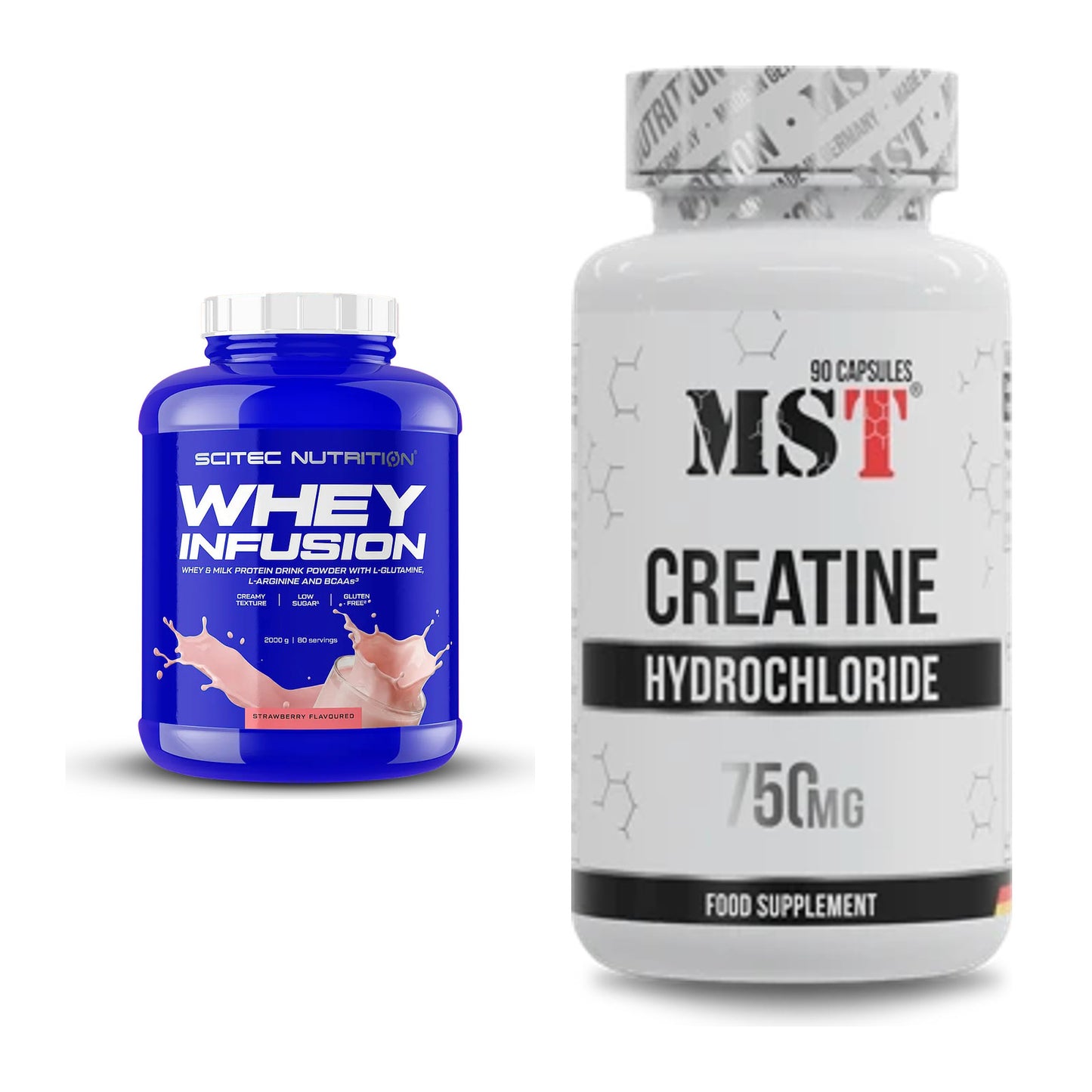 Muskelaufbau-Set: Scitec Whey Infusion + MST Creatin HCL – alle enthaltenen Artikel