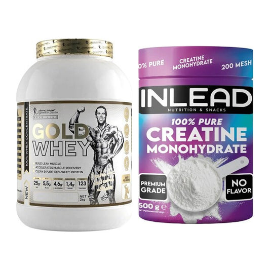 Ensemble de renforcement musculaire : Kevin Levrone Gold Whey + INLEAD Créatine - tous les articles inclus
