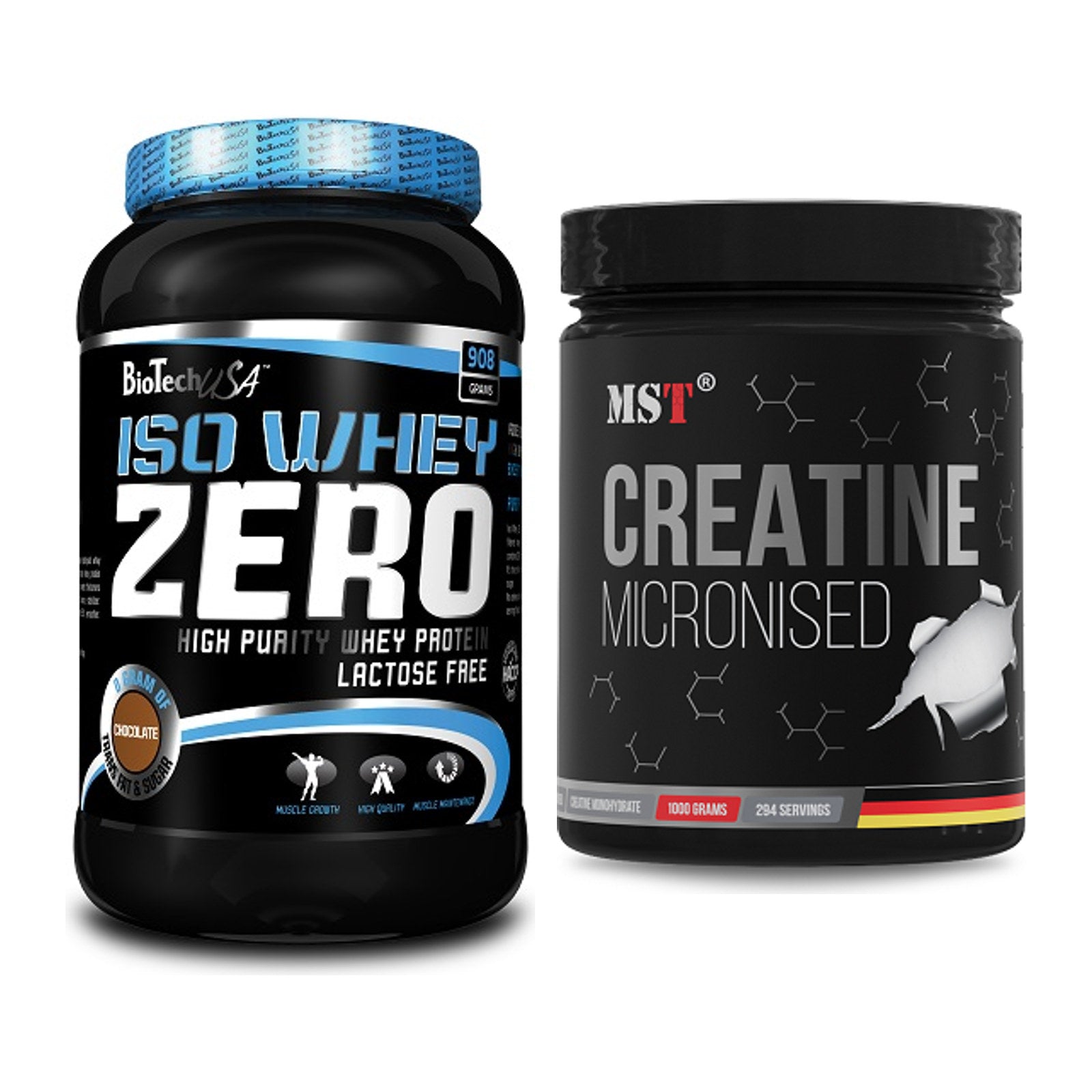 Muskelaufbau-Set: BioTech Iso Whey Zero + MST Creatin Monohydrate – alle enthaltenen Artikel