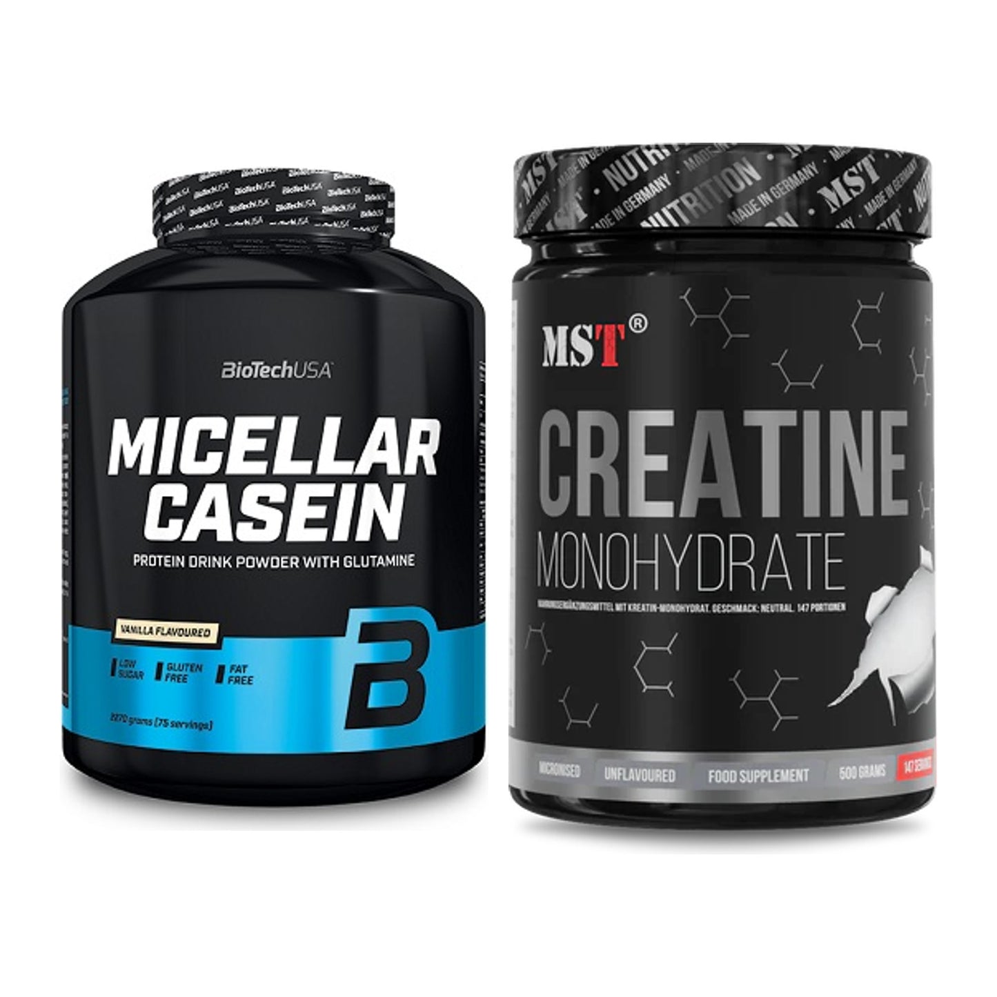 Muskelaufbau-Set: BioTech Micellar Casein + MST Creatin Monohydrate – alle enthaltenen Artikel