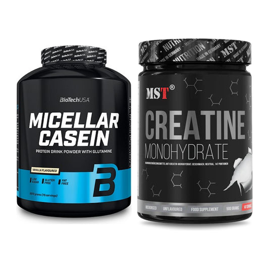 Muskelaufbau-Set: BioTech Micellar Casein + MST Creatin Monohydrate – alle enthaltenen Artikel