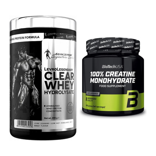 Muskelaufbau-Set: Kevin Levrone Clear Whey + BioTech Creatine – alle enthaltenen Artikel