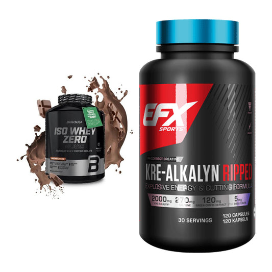 Muskelaufbau-Set: BioTech Iso Whey Zero + EFX Kre-Alkalyn Ripped – alle enthaltenen Artikel