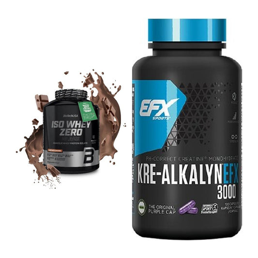 Muskelaufbau-Set: BioTech Iso Whey Zero Black + EFX Kre-Alkalyn 3000 – alle enthaltenen Artikel