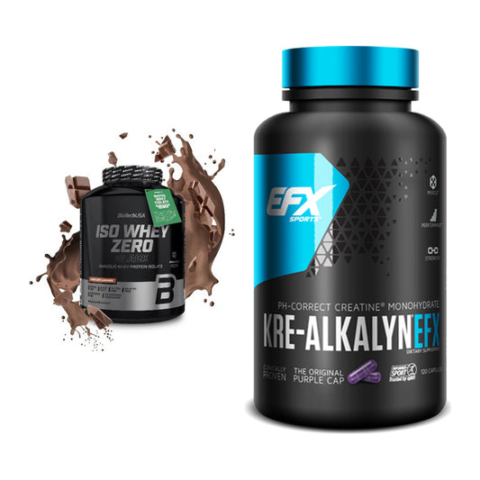 Muskelaufbau-Set: BioTech Iso Whey Zero Black + EFX Kre-Alkalyn – alle enthaltenen Artikel