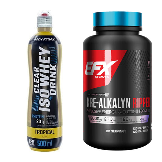 Muskelaufbau-Set: Body Attack Clear Iso + EFX Kre-Alkalyn Ripped – alle enthaltenen Artikel