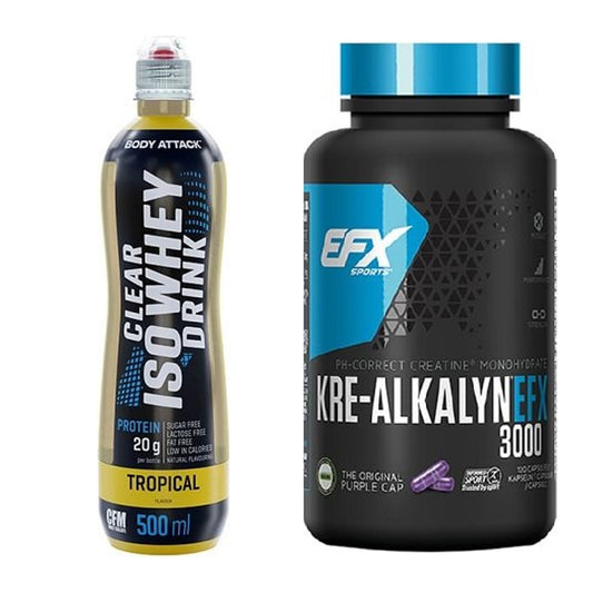 Muskelaufbau-Set: Body Attack Clear Iso + EFX Kre-Alkalyn 3000 – alle enthaltenen Artikel