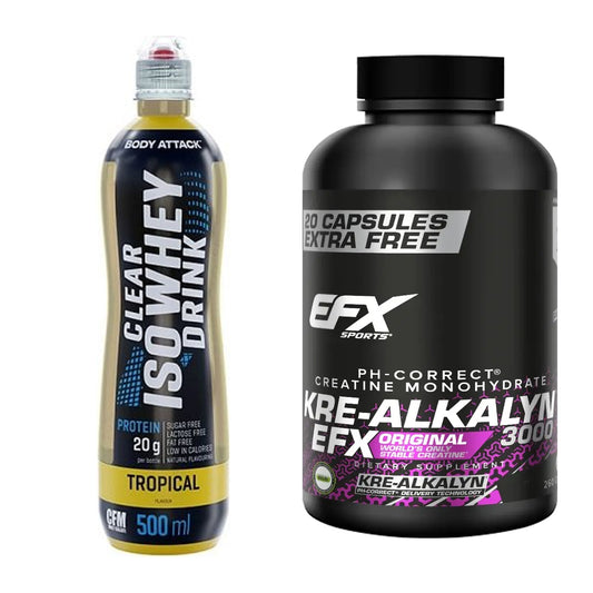 Muskelaufbau-Set: Body Attack Clear Iso + EFX Kre-Alkalyn 3000 – alle enthaltenen Artikel
