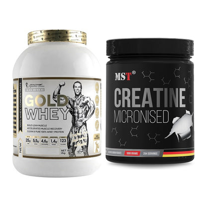 Muskelaufbau-Set: Kevin Levrone Gold Whey + MST Creatin Monohydrate – alle enthaltenen Artikel