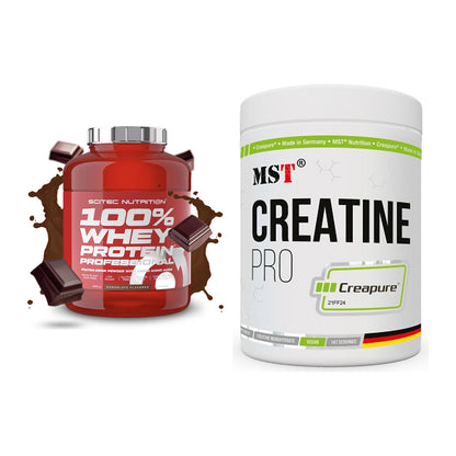 Muskelaufbau-Set: Scitec 100% Whey + MST Creatin Pro CREAPURE – alle enthaltenen Artikel