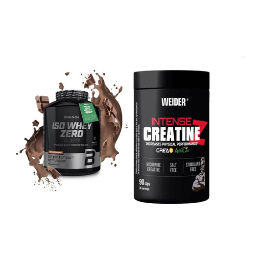 Muskelaufbau-Set: BioTech Iso Whey Zero + Weider Intense Pure – alle enthaltenen Artikel