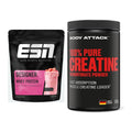 Muskelaufbau-Set: ESN Designer Whey + Body Attack 100% Pure Creatine – alle enthaltenen Artikel