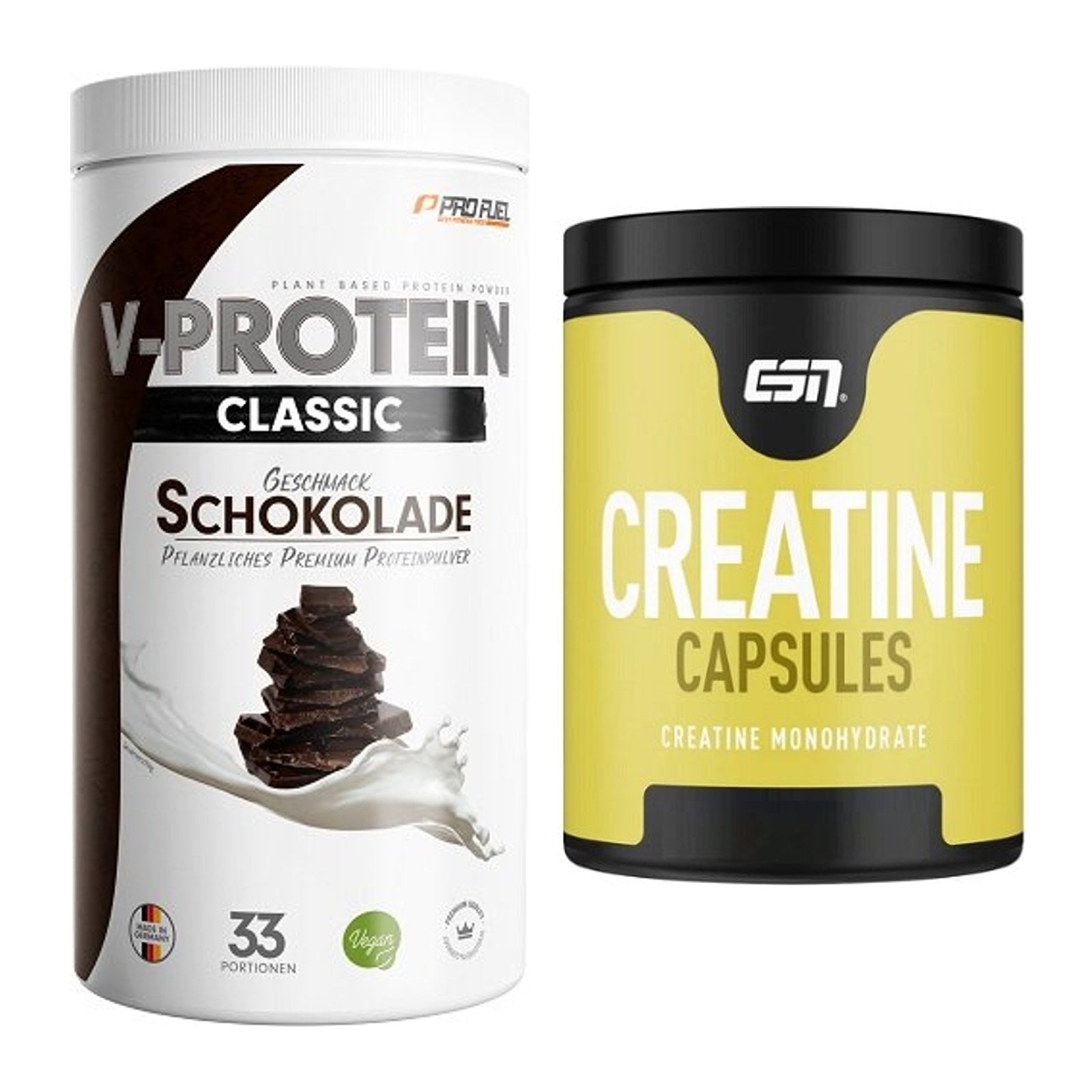 Muskelaufbau-Set: ProFuel VEGAN PROTEIN 1kg + ESN Ultrapure Creatine – alle enthaltenen Artikel