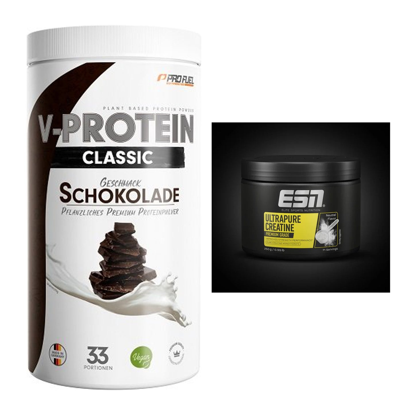 Muskelaufbau-Set: ProFuel VEGAN PROTEIN + ESN Ultrapure Creatine – alle enthaltenen Artikel