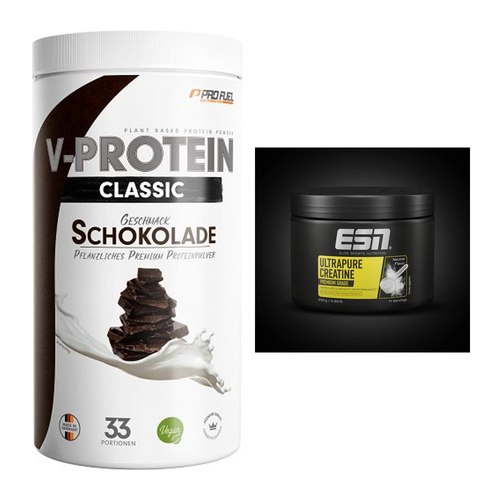 Muskelaufbau-Set: ProFuel VEGAN PROTEIN + ESN Ultrapure Creatine – alle enthaltenen Artikel
