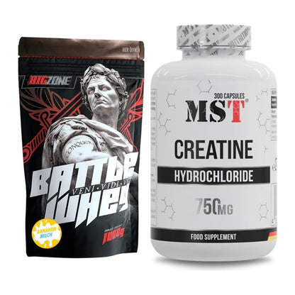 Muskelaufbau-Set: Big Zone Battle Whey + MST Creatine HCL – alle enthaltenen Artikel