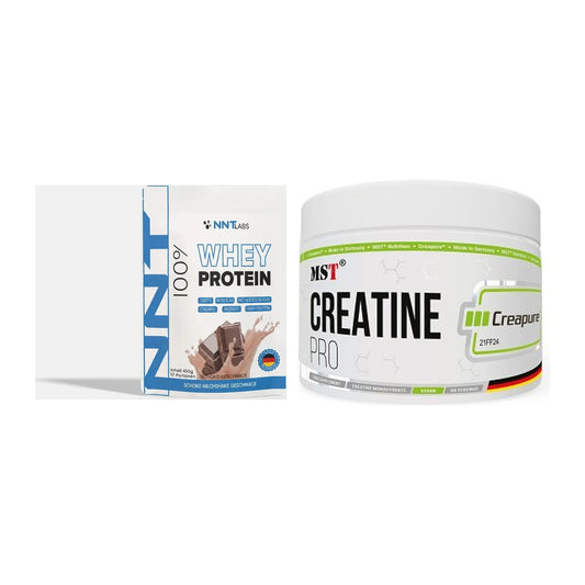 Muskelaufbau-Set: NNT Whey 450g (Erdbeer) + MST Creatin Pro CREAPURE – alle enthaltenen Artikel