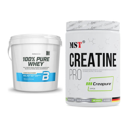 Muskelaufbau-Set: BioTech 100% Pure Whey + MST Creatin Pro CREAPURE – alle enthaltenen Artikel