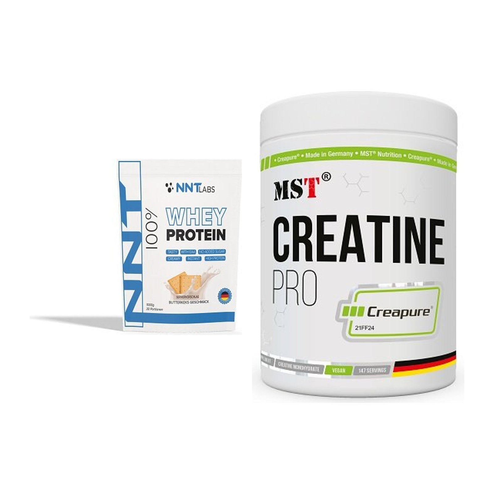 Muskelaufbau-Set: NNT Whey 1000g + MST Creatin Pro CREAPURE – alle enthaltenen Artikel