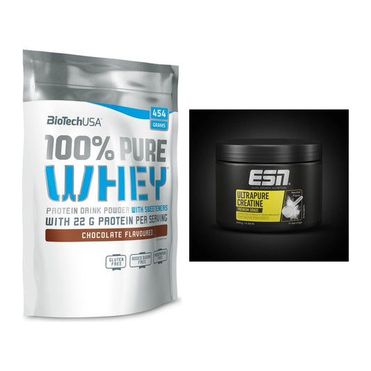 Muskelaufbau-Set: BioTech 100% Pure Whey + ESN Ultrapure Creatine – alle enthaltenen Artikel