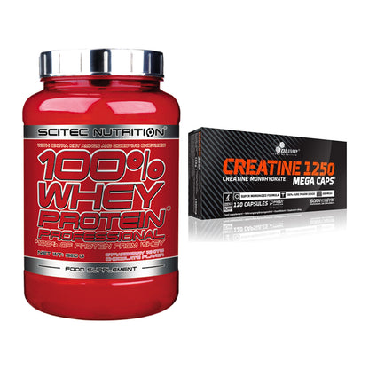 Muskelaufbau-Set: Scitec 100% Whey + Olimp Creatine Mega Caps – alle enthaltenen Artikel