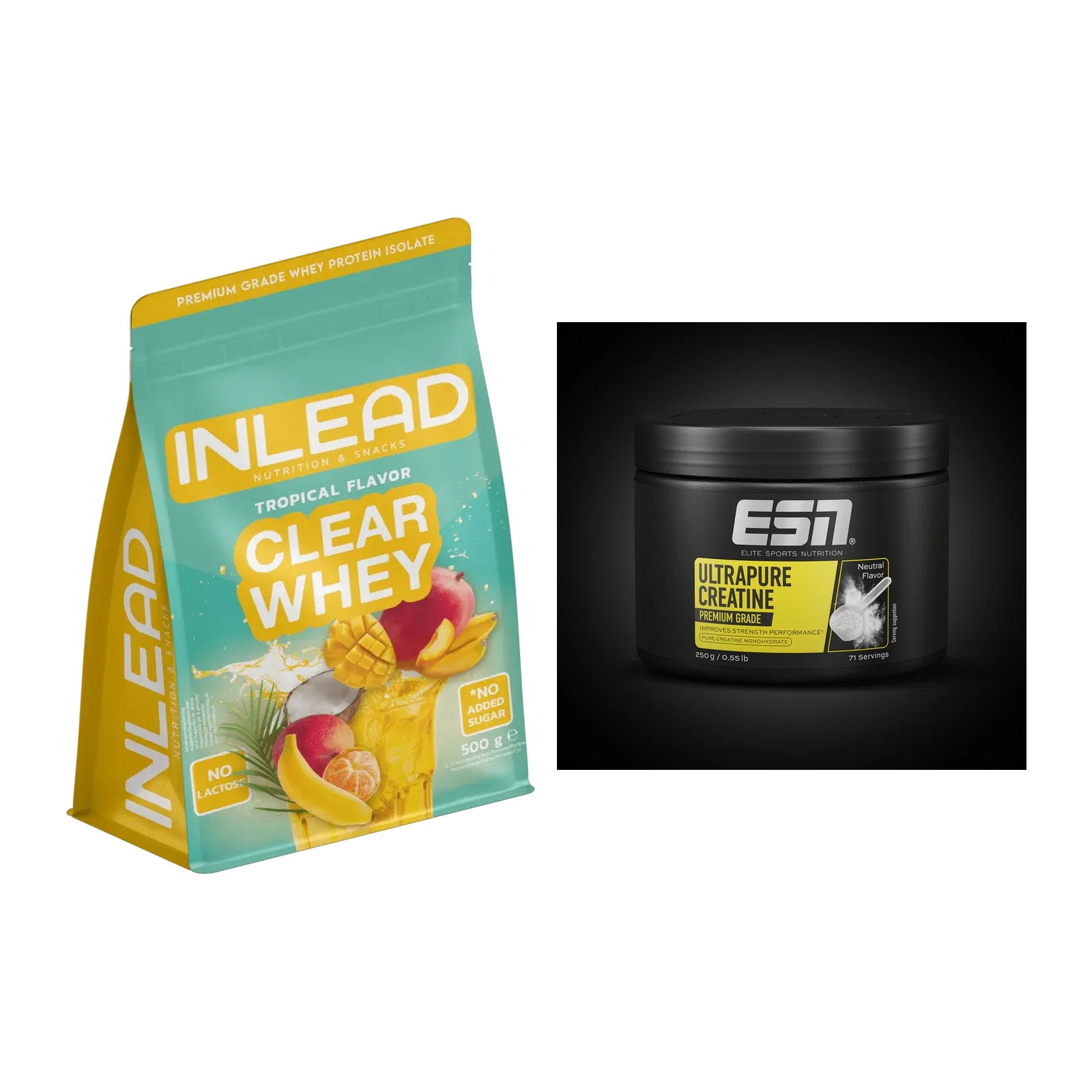 Muskelaufbau-Set: INLEAD Clear Whey + ESN Ultrapure Creatine – alle enthaltenen Artikel