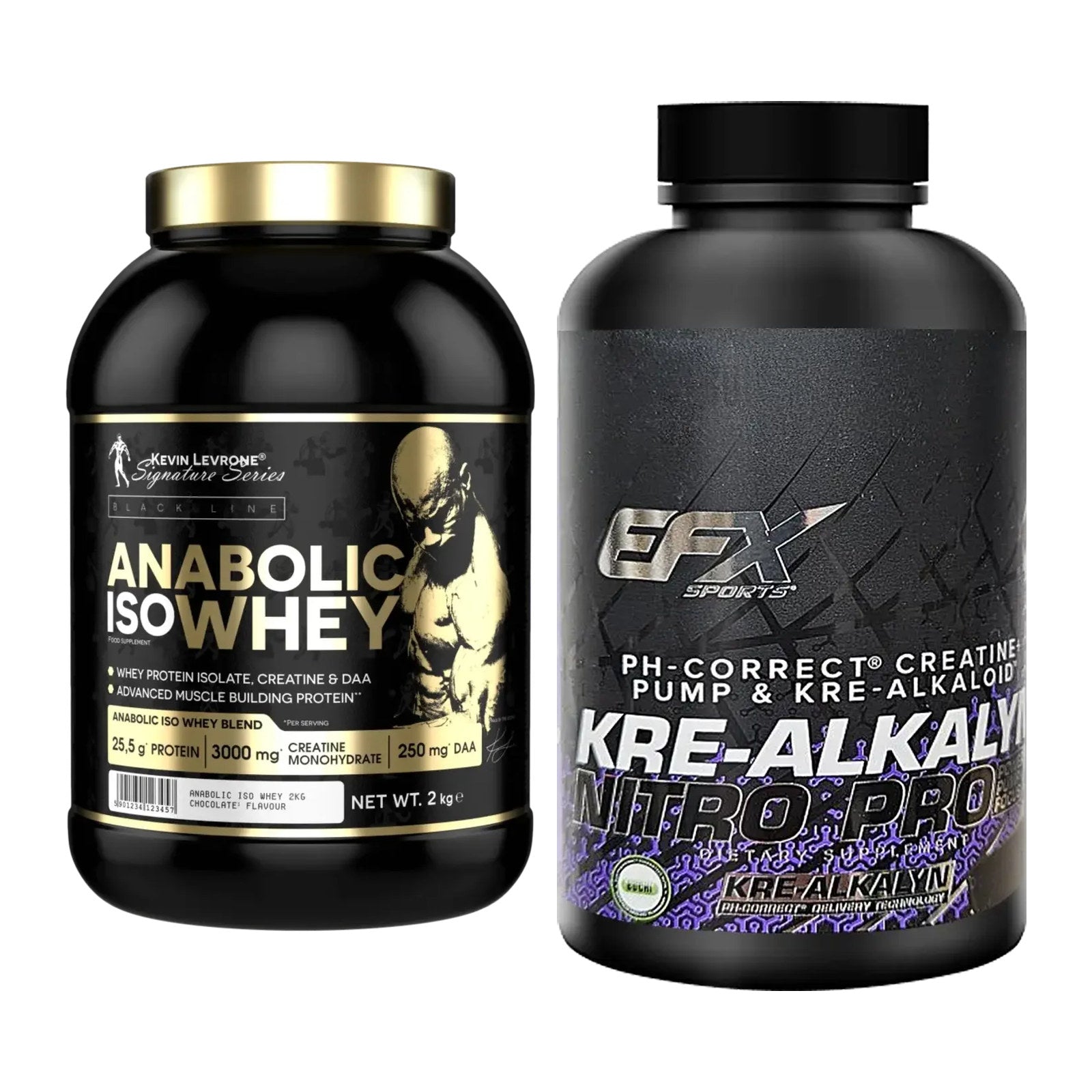 Muskelaufbau-Set: Kevin Levrone Anabolic + EFX Kre-Alkalyn Nitro – alle enthaltenen Artikel