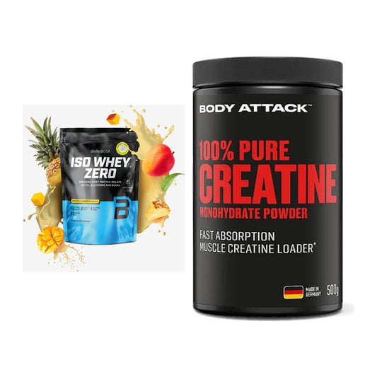 Muskelaufbau-Set: BioTech Iso Whey Zero + Body Attack 100% Pure – alle enthaltenen Artikel
