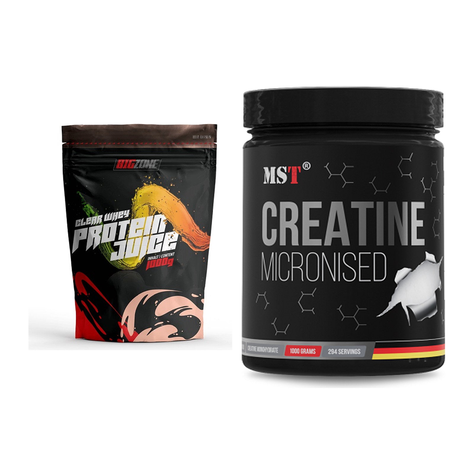 Muskelaufbau-Set: Big Zone Clear Whey + MST Creatin Monohydrate – alle enthaltenen Artikel