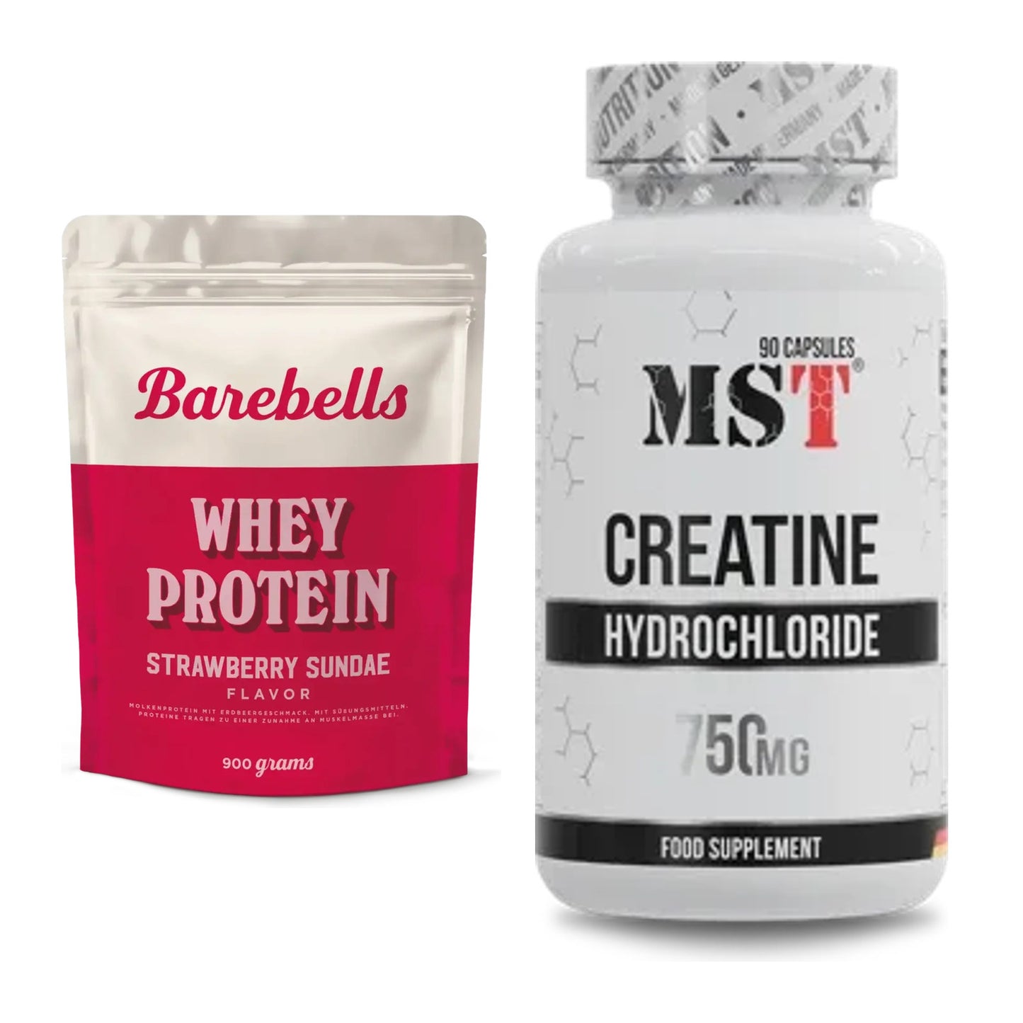 Muskelaufbau-Set: Barebells Whey Protein + MST Creatin HCL – alle enthaltenen Artikel