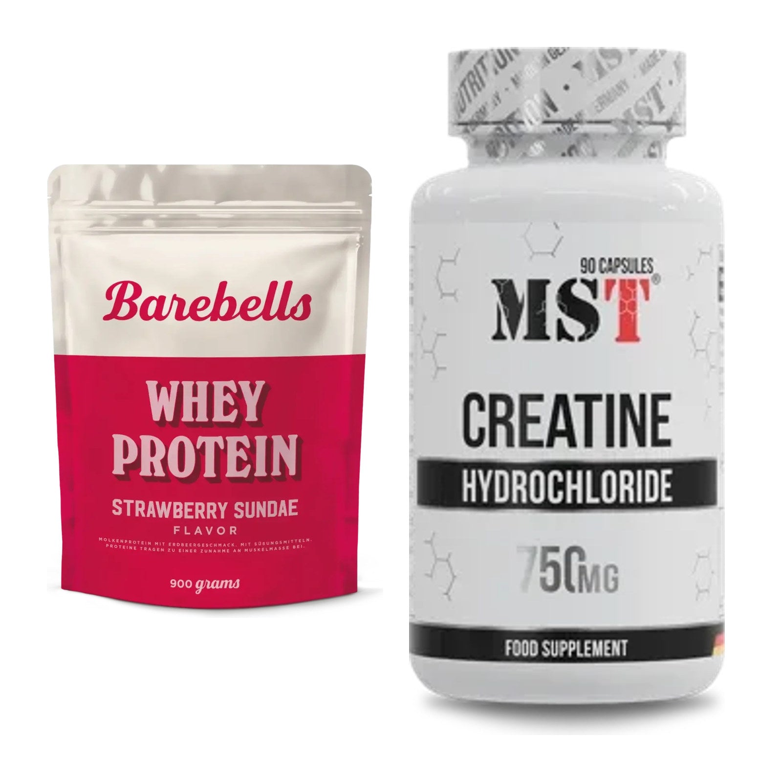 Muskelaufbau-Set: Barebells Whey Protein + MST Creatin HCL – alle enthaltenen Artikel