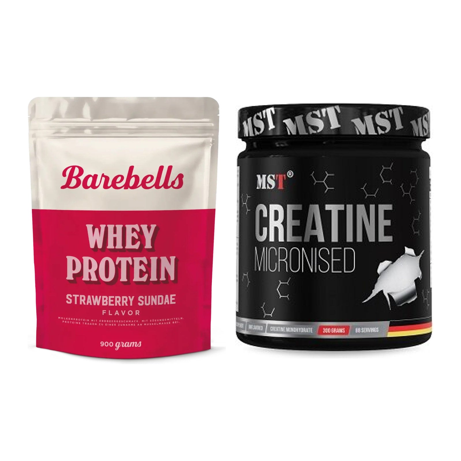 Muskelaufbau-Set: Barebells Whey Protein + MST Creatin Monohydrate – alle enthaltenen Artikel