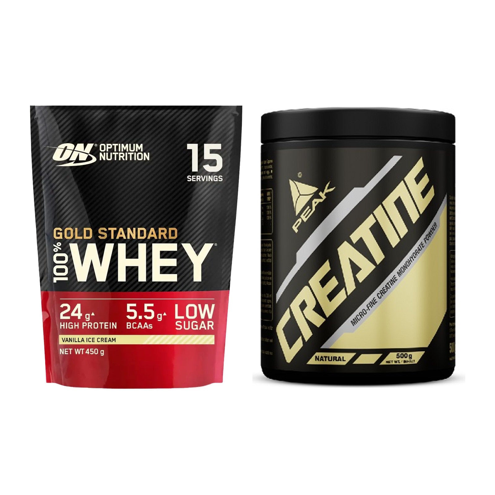 Muskelaufbau-Set: ON Whey Gold Standard + Peak Creatin Powder – alle enthaltenen Artikel