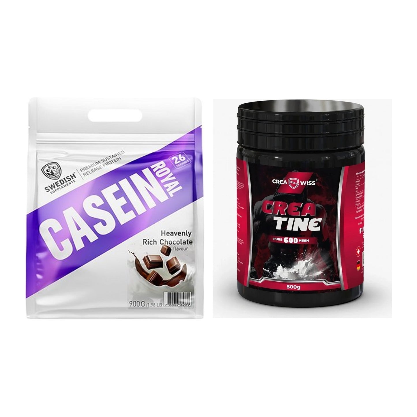 Muskelaufbau-Set: Swedish Supplements + CREASWISS Creatine 600 – alle enthaltenen Artikel
