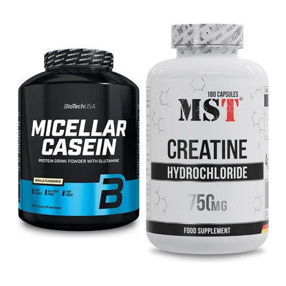 Muskelaufbau-Set: BioTech Micellar Casein + MST Creatine HCL – alle enthaltenen Artikel