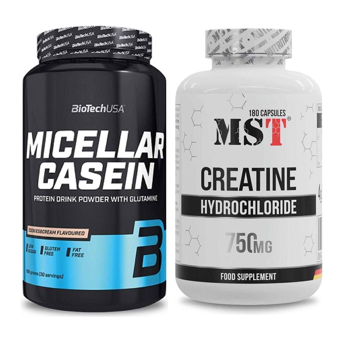 Muskelaufbau-Set: BioTech Micellar Casein + MST Creatine HCL – alle enthaltenen Artikel