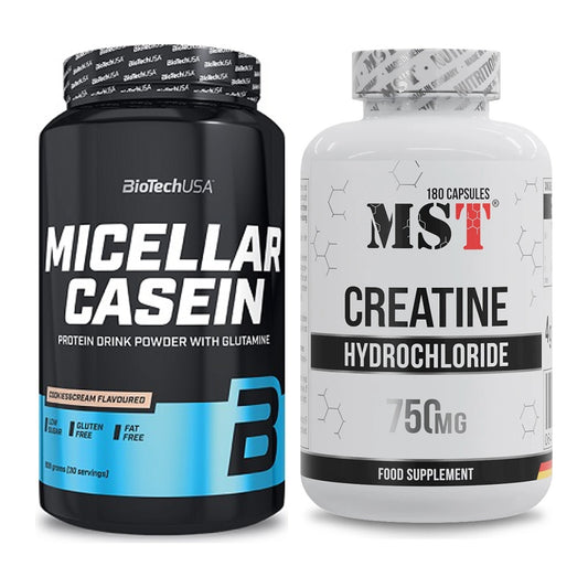 Muskelaufbau-Set: BioTech Micellar Casein + MST Creatine HCL – alle enthaltenen Artikel