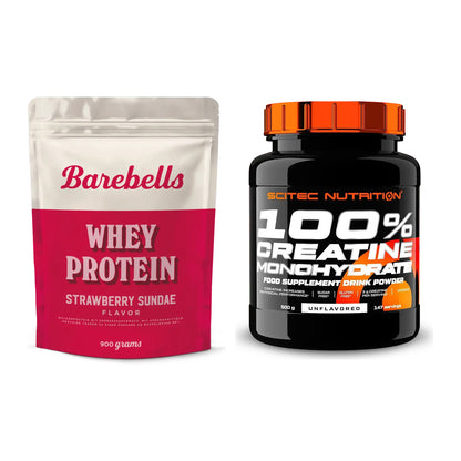 Muskelaufbau-Set: Barebells Whey Protein + Scitec Creatine Monohydrate – alle enthaltenen Artikel