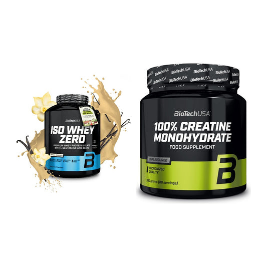 Muskelaufbau-Set: BioTech Iso Whey Zero + BioTech Creatine Monohydrate – alle enthaltenen Artikel