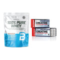 Muskelaufbau-Set: BioTech 100% Pure Whey + Nutrend Creatine – alle enthaltenen Artikel