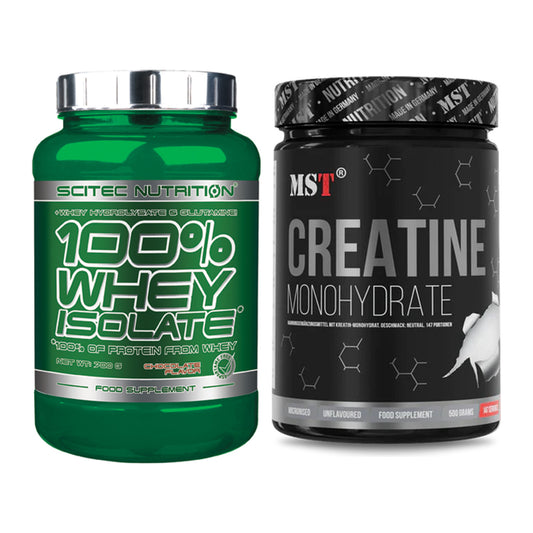 Muskelaufbau-Set: Scitec Whey Isolate + MST Creatin Monohydrate – alle enthaltenen Artikel